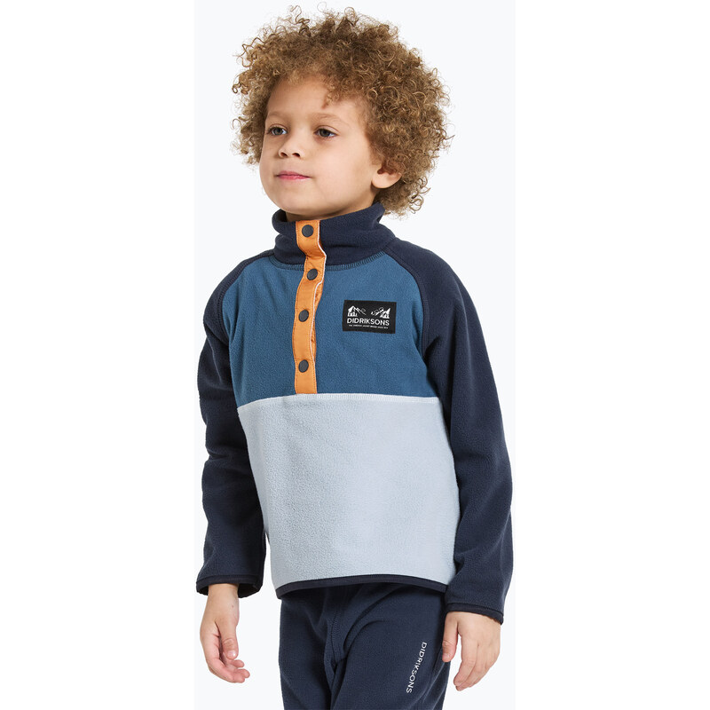 Dětská fleecová mikina Didriksons Monte Half Button cloud blue