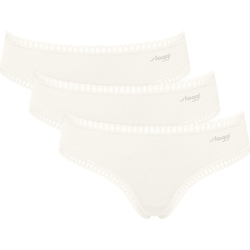 Dámské kalhotky SLOGGI GO CRUSH HIPSTER 3PACK 00GZ - SILK WHITE