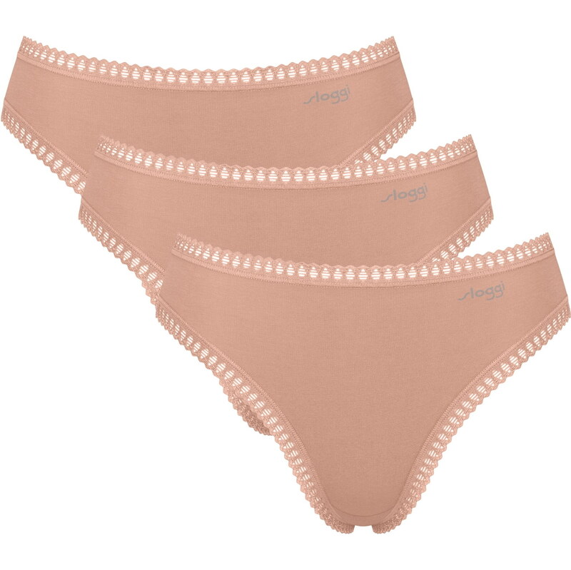 Dámské kalhotky SLOGGI GO CRUSH HIGH LEG 3PACK 00ME - CAMEO BROWN 108438012