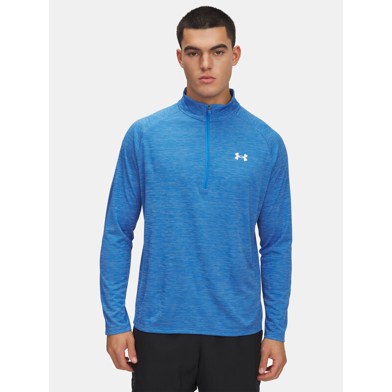 Pánské tričko Under Armour UA Tech Textured 1/2 Zip-BLU - Pánské