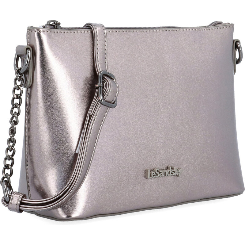 Kabelka ze syntetické kůže crossbody Le Sands stříbrná 4379 TI 108441686