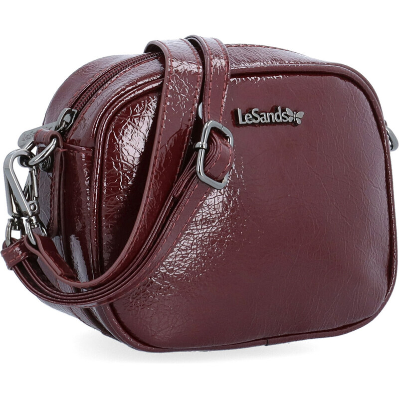 Kabelka ze syntetické kůže crossbody Le Sands vínová 4372 BO 108441699
