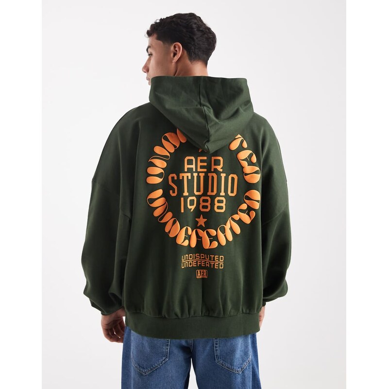 ASOS DESIGN extreme oversized hoodie with bubble print in green