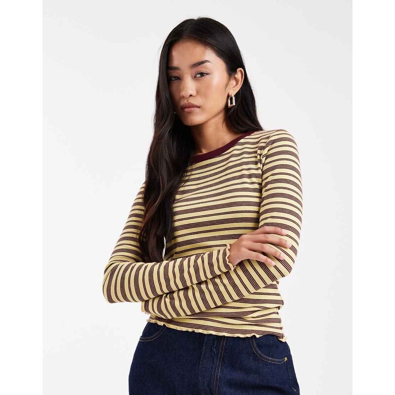 Miss Selfridge stripe long sleeve tee-Multi