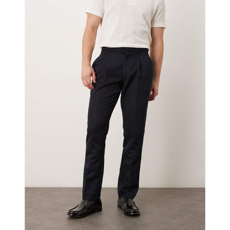 ASOS DESIGN smart slim fit trousers in navy-Grey