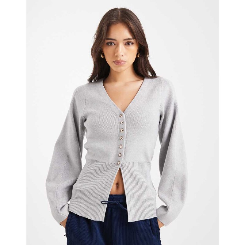 New Look compact cardigan in light grey