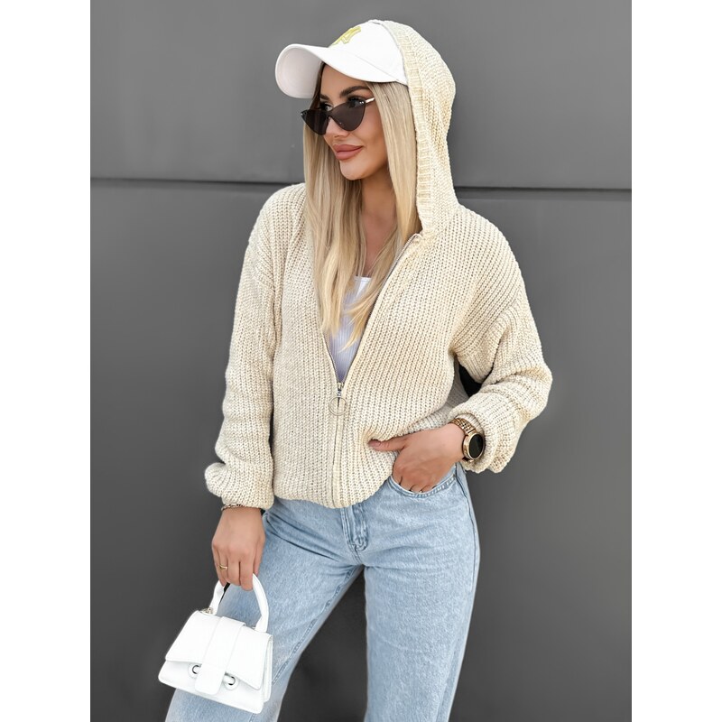Fashionweek Svetr s kapucí zapínání na zip IT-JOLIAN