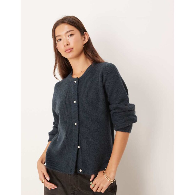 JDY lightweight ribbed cardigan in navy 109687104