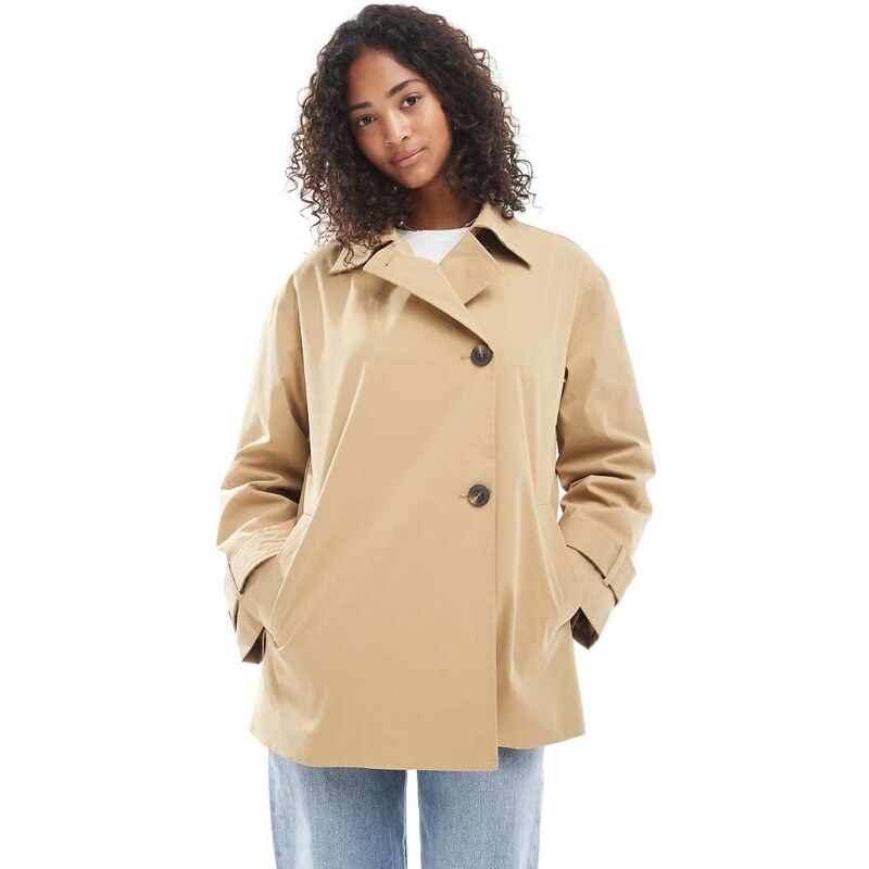 ONLY asymmetric short trench coat in beige-Neutral 108445354