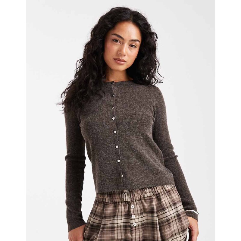 ONLY compact knitted cardigan in brown