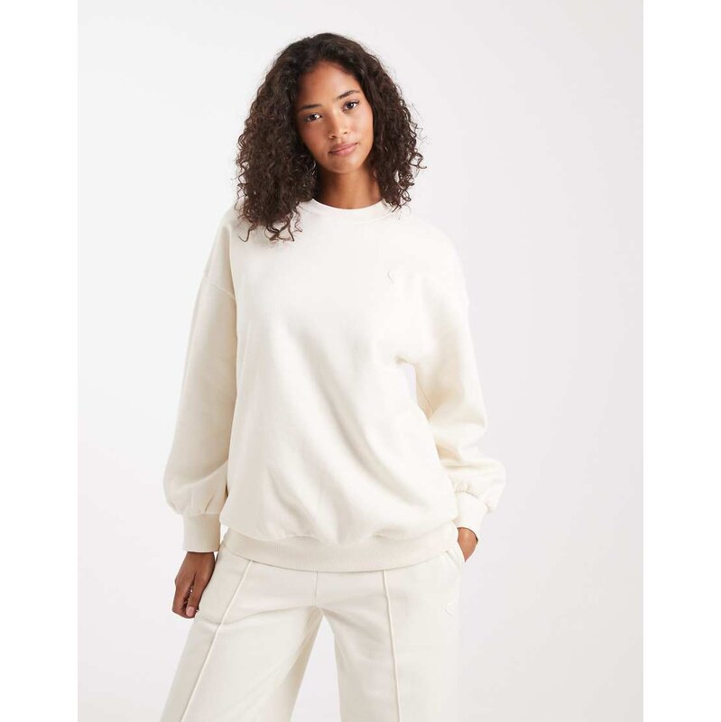 Miss Selfridge oversized sweatshirt in ecru-White 115513182