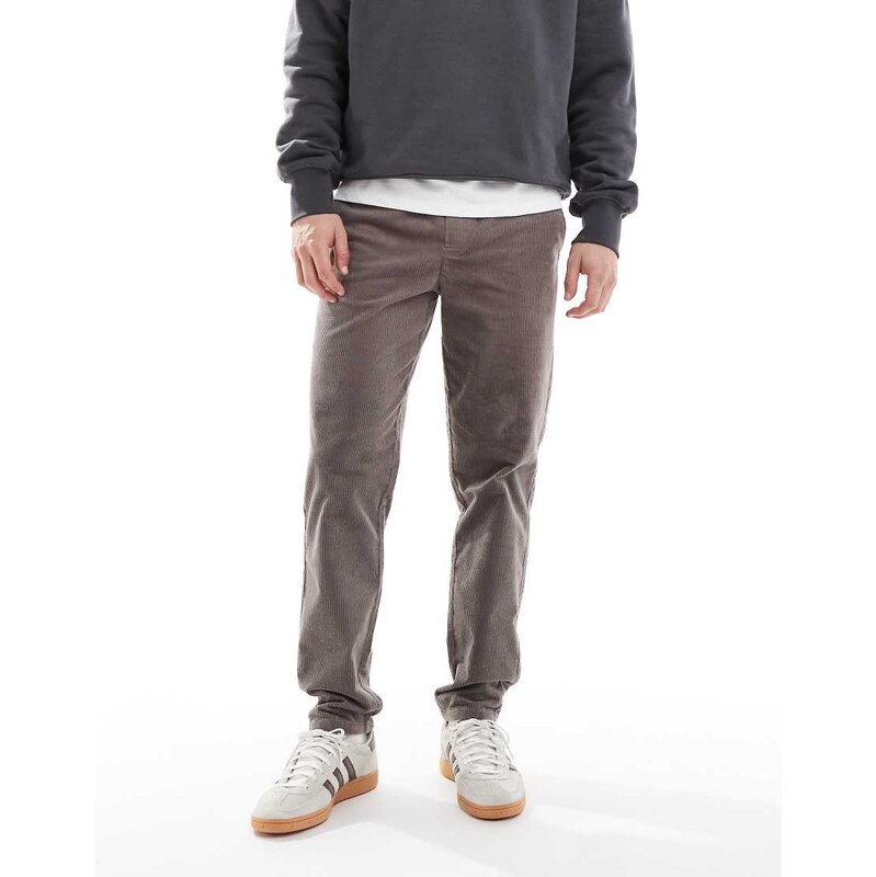 ONLY & SONS tapered cord trouser in light brown