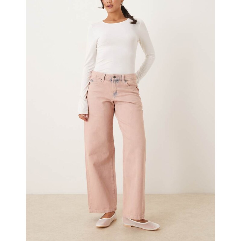 Dickies mechanic wide fit denim jeans in washed light pink 115743826