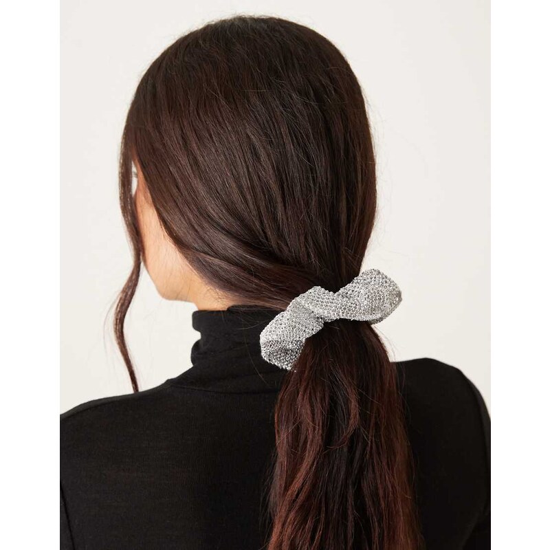 JJXX metallic scrunchie in silver 108445590