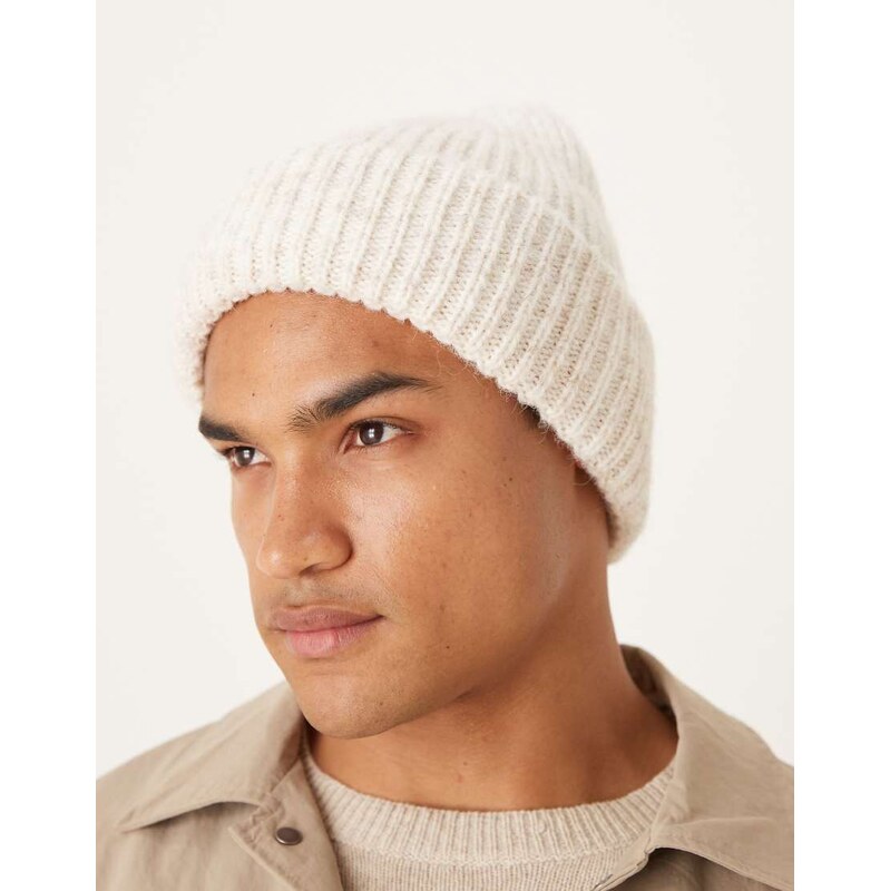 ASOS DESIGN knitted beanie in grey