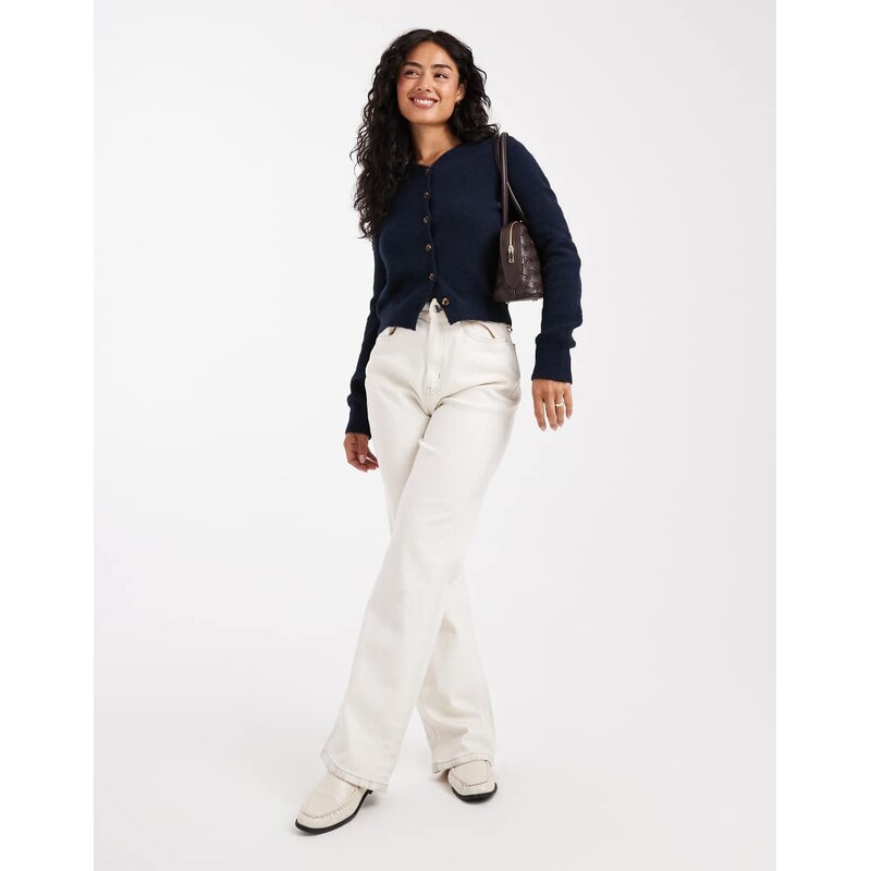 ASOS DESIGN v neck fitted cardigan in navy