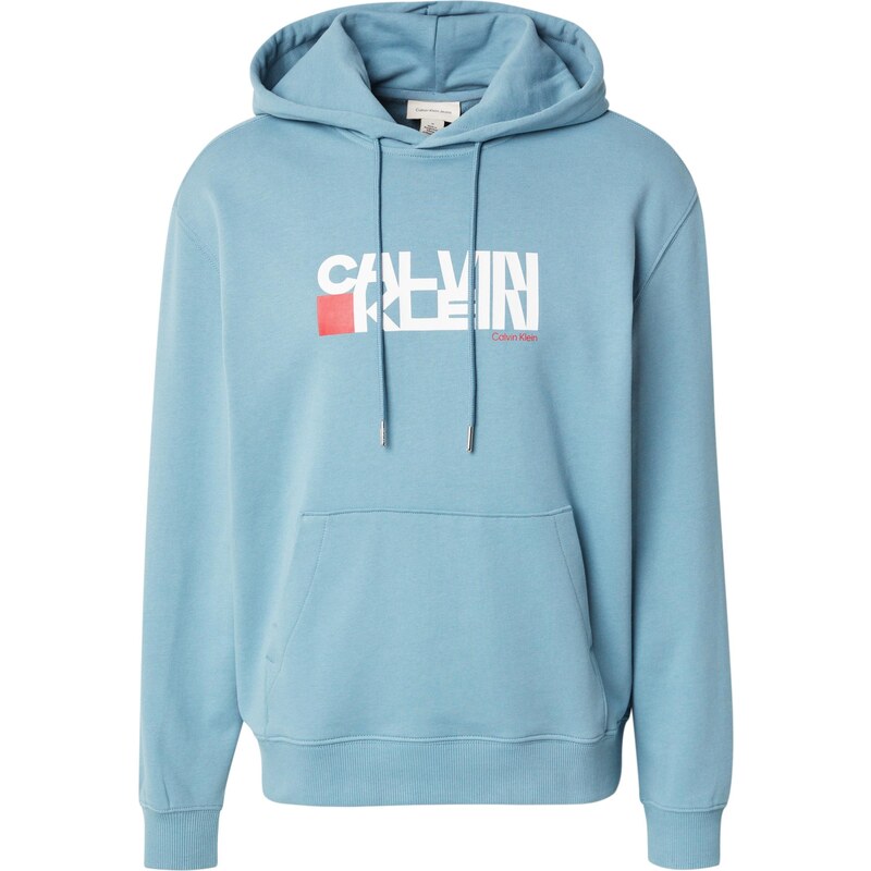 Calvin Klein Jeans Mikina světlemodrá / červená / bílá