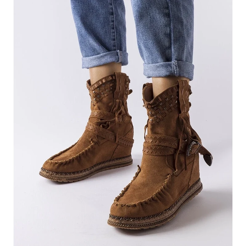 Gemre Brown wedge ankle boots Beausoleil 108450341