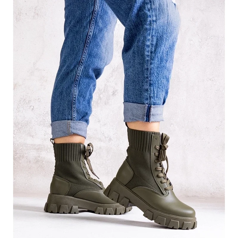 Gemre Green ankle boots with elastic upper Zogba 108450380