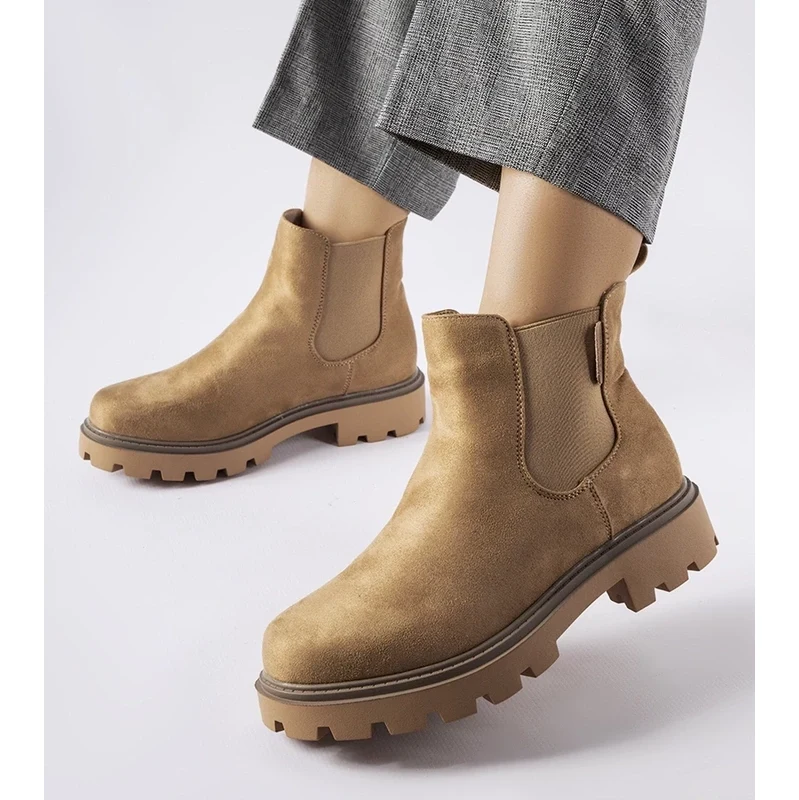 Beige insulated ankle boots Big Star