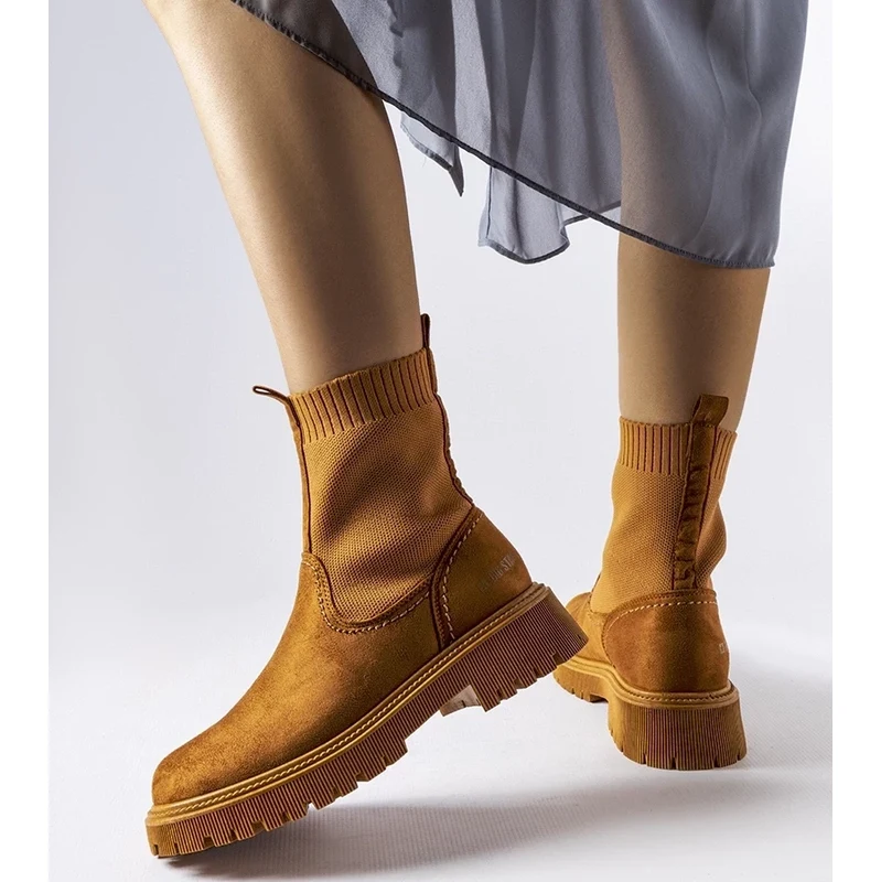 Brown eco-suede ankle boots Big Star