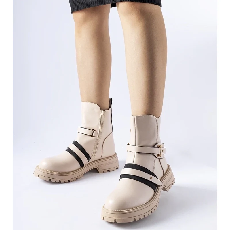 Gemre Beige insulated ankle boots Laderoute