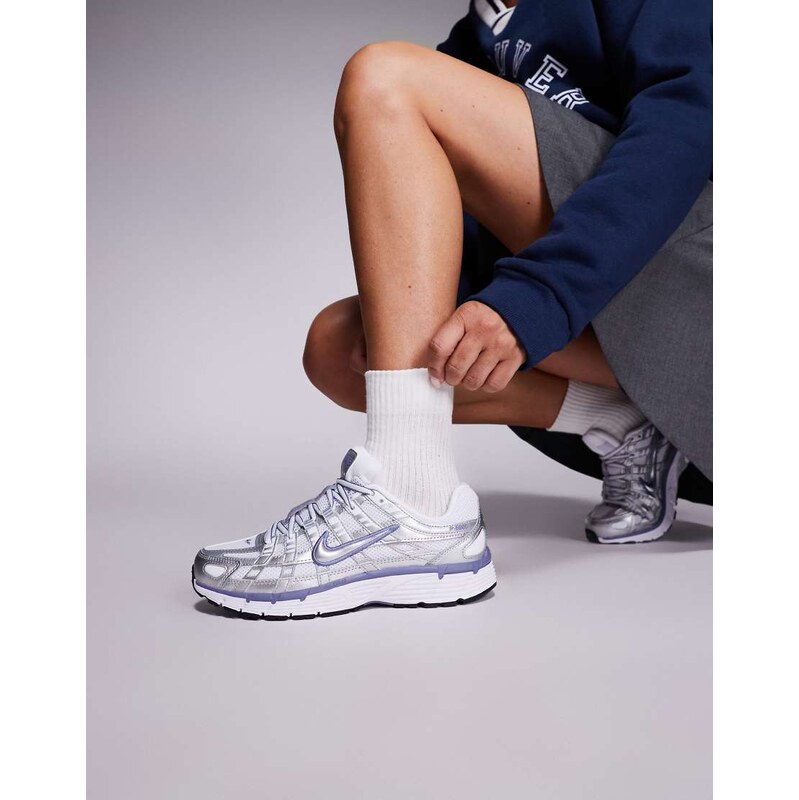 Nike P-6000 unisex trainers in silver and purple