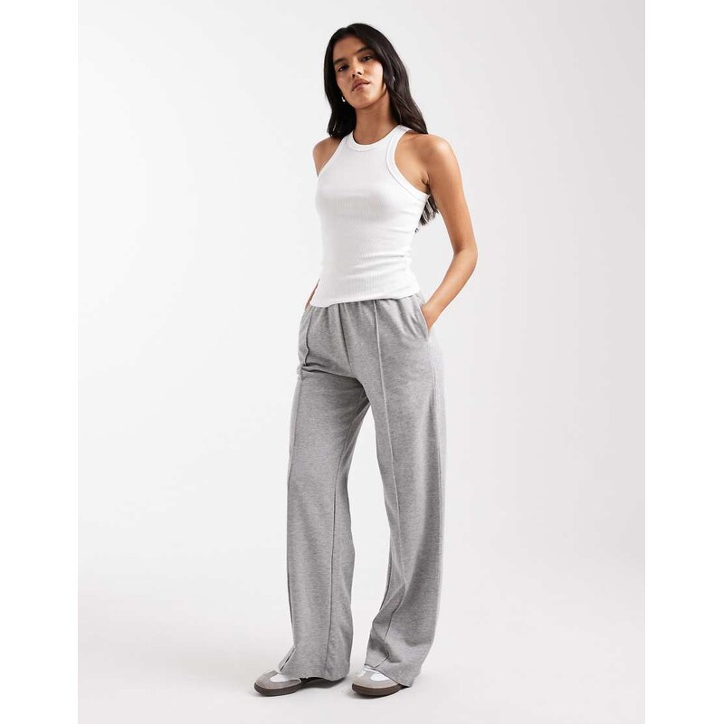 Brave Soul cotton rich straight leg jogger in grey marl