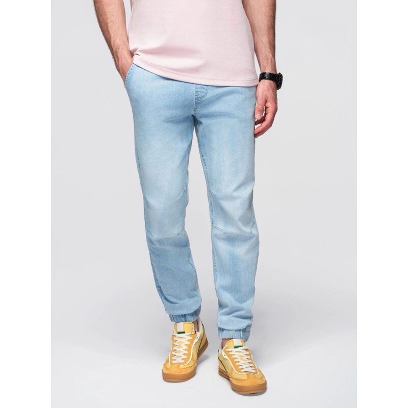 Ombre Clothing Jedinečné světle modré džínové joggers V1 PADJ