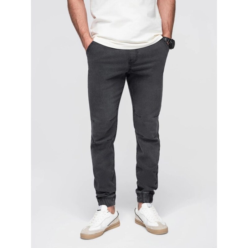 Ombre Clothing Jedinečné šedé džínové joggers V3 PADJ-0267