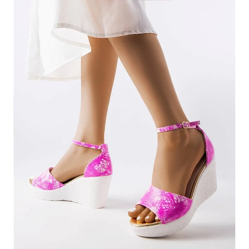 D/CEO marka niezdefiniowana Pink wedge sandals Allis 108967330