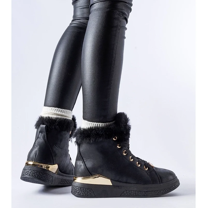 Gemre Black insulated high-top sneakers Pielungo