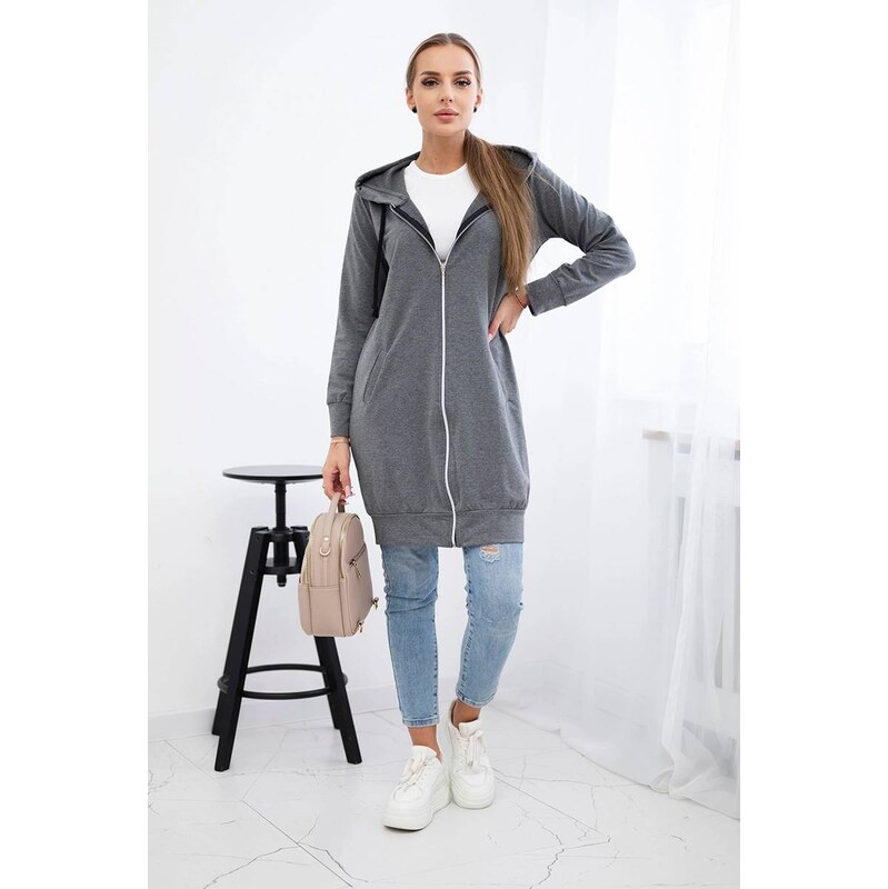 Fashionweek Dámská maxi mikina s kapucí K8924