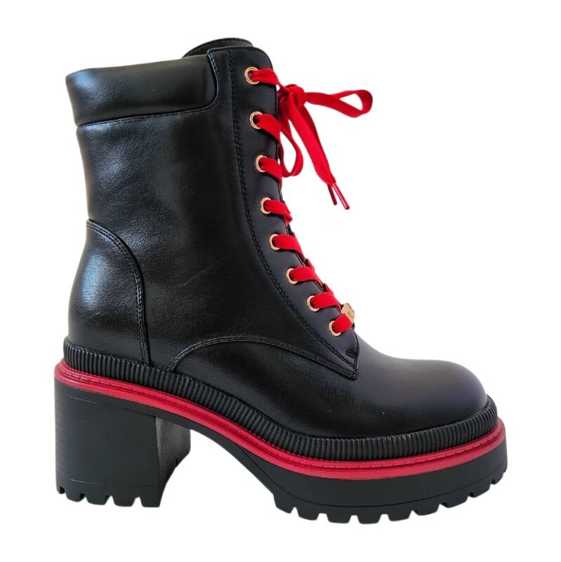 Šněrovací kotníkové boty Gai Mattiolo Black Red 108462121