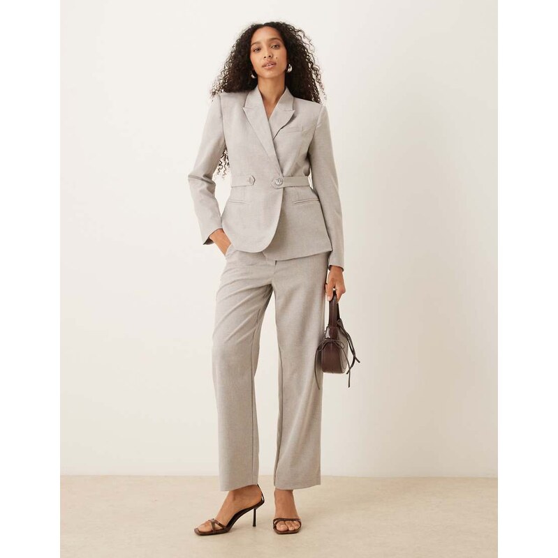Vila premium high waisted tailored trouser co-ord in grey