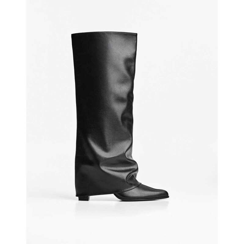 Bershka High-heel boots with trousers in black