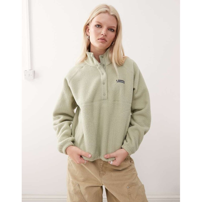 Columbia Jasper Ridge pebbled fleece half snap in green 108464701
