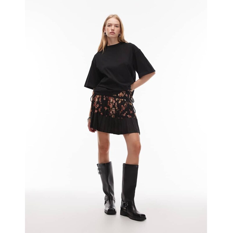 Allsaints floral mini skirt in black 108468359