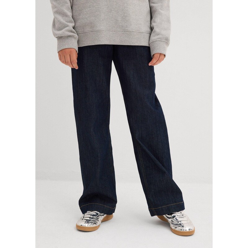 bonprix Džíny Wide Leg, Mid Waist modrá Dívky