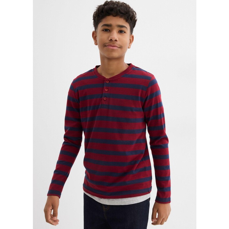 bonprix Henley triko z čisté organické bavlny (2 ks v balení)