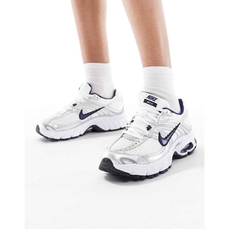 Nike Air Max Moto 2K trainers in white and navy