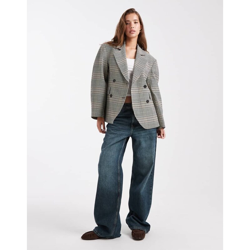 ASOS DESIGN tailored cocoon sleeve double breasted blazer in