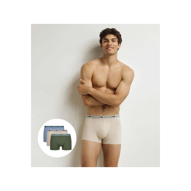 Pánské boxerky z bio bavlny 3ks DIM GOTS COTTON STRETCH BOXER 3x