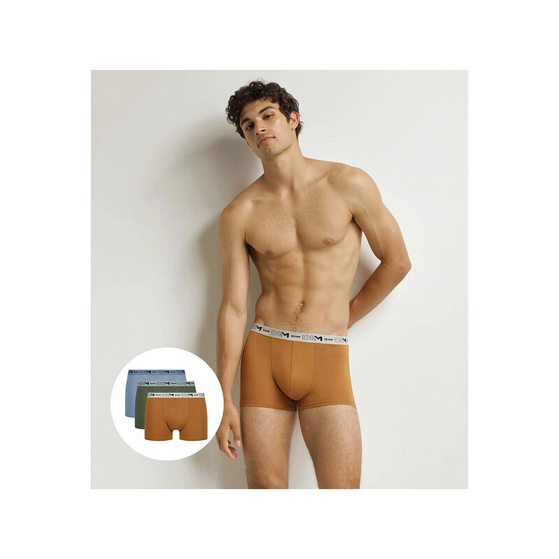 Pánské boxerky z bio bavlny 3ks DIM GOTS COTTON STRETCH BOXER 3x