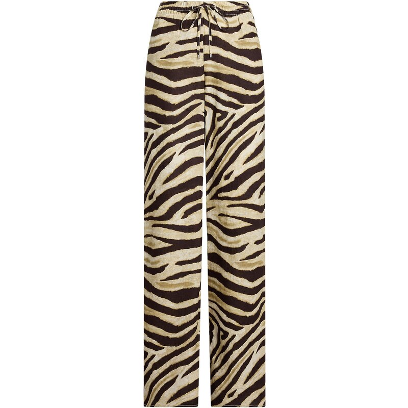 Lauren Ralph Lauren Kalhoty nažloutlá / černá