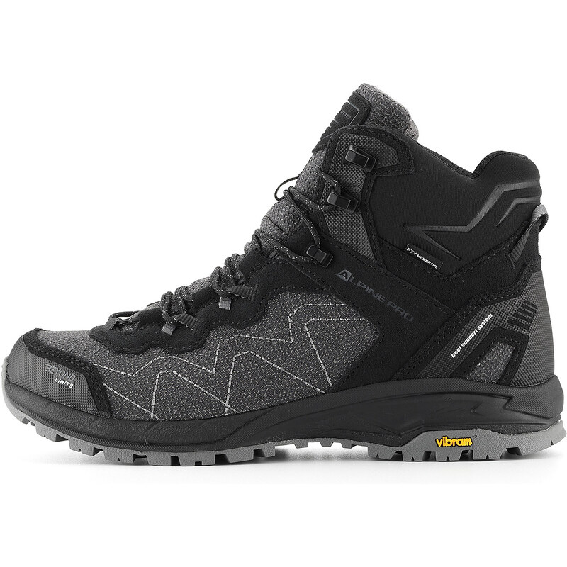 ALPINE PRO - CERNE 2 OUTDOOROVÁ OBUV S PTX MEMBRÁNOU