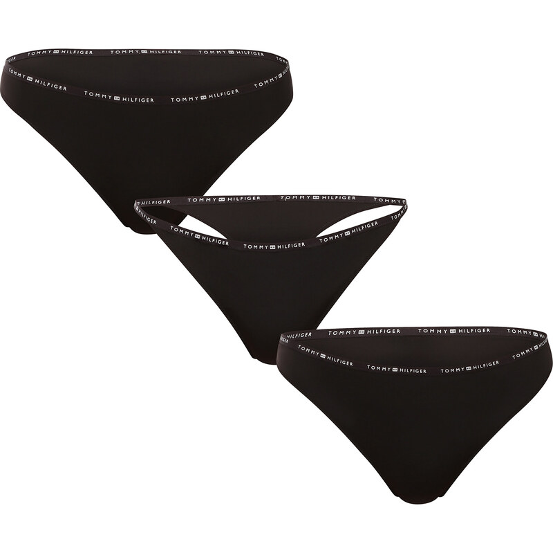 3PACK dámské kalhotky a tanga Tommy Hilfiger černé (UW0UW05756 0V2) 105961478