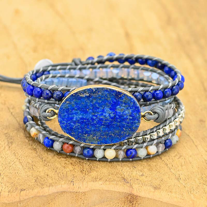 Flor de Cristal Wrap náramek Lapis Lazuli II