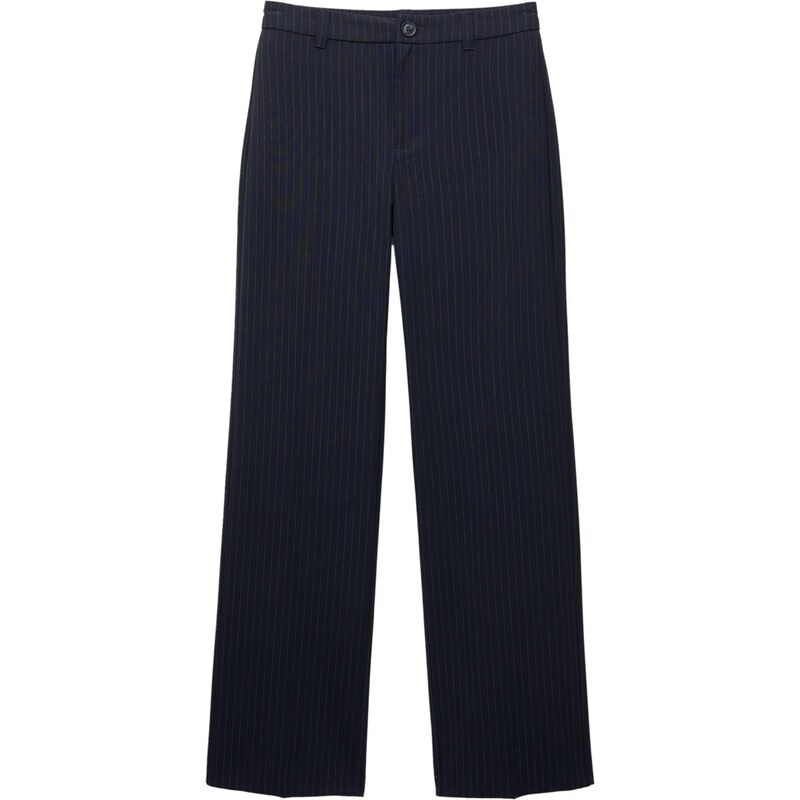 Pull&Bear Kalhoty s puky tmavě modrá / bílá