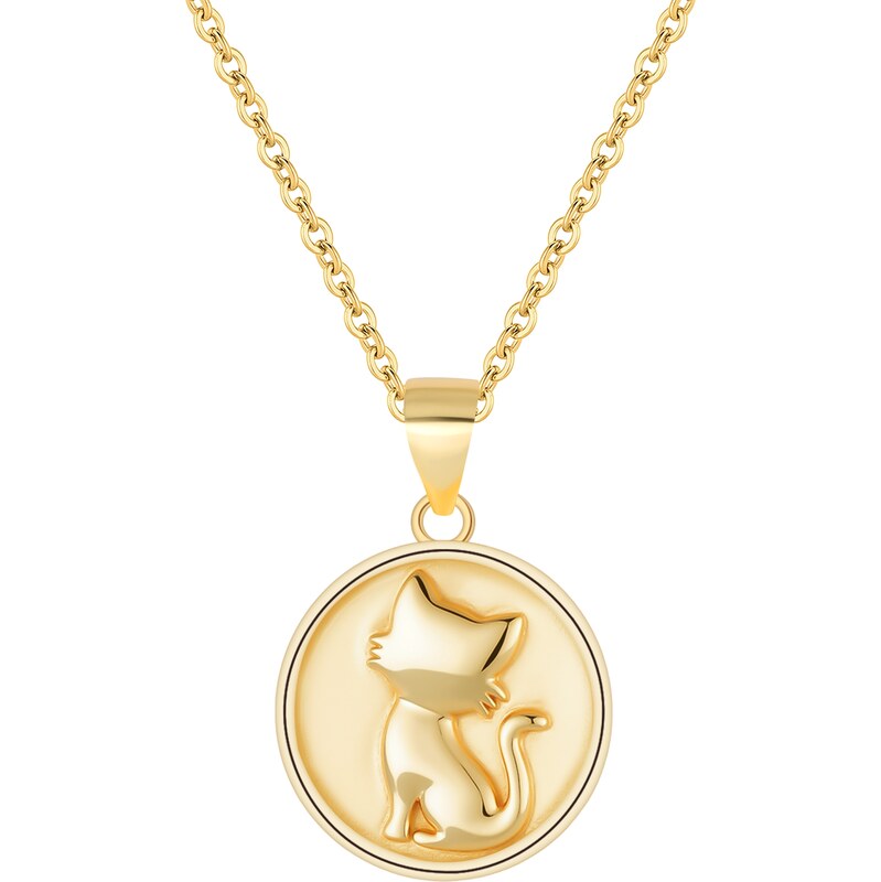 Olivie Stříbrný náhrdelník KOČKA GOLD 9689